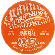 Johnny's Chop Shop Men's Ultimate Wild Cat Hair Clay-Styling Strong Hold Molding Matte Finish Natural Look Non Greasy Reworkable 2.46 oz (Pack of