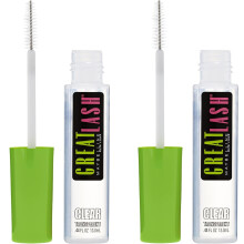 Maybelline Great Lash Clear Mascara, Pflegeformel für Wimpern und Augenbrauen für einen natürlichen Augen-Make-up-Look, 2 Stück
