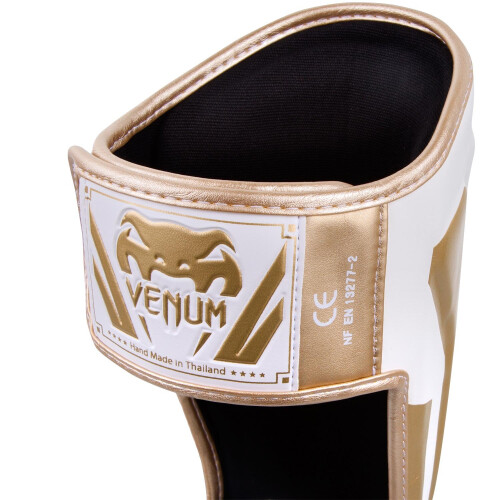 Venum Elite Standup Scheenbeschermers-Wit/Goud - L 2