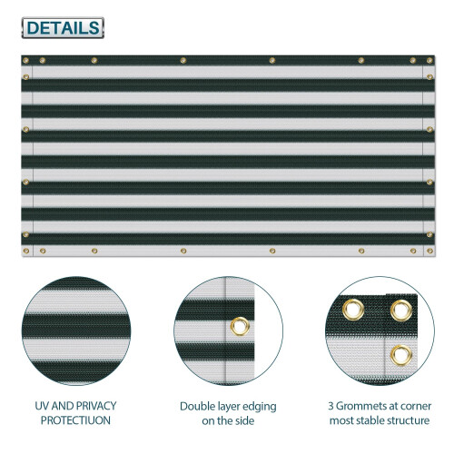 Coarbor 3'x43' Schermo Privacy per Balcone Copertura per Balcone Patio Terrazza 2
