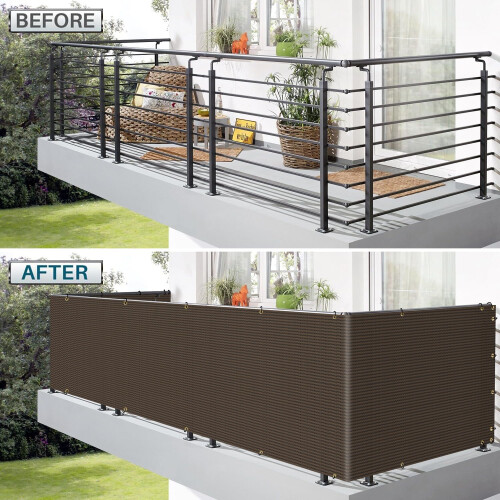 Coarbor Schermo Privacy per Balcone 3'x56' in Rete per Patio, Deck, Cortile e Ringhiere 1