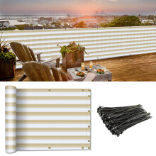 Coarbor 3'x78' Balcony Privacy Fence Screen Mesh Balcony Cover for Balcony Porch Verandah Deck Terrace Patio Backyard Railing 160GSM Up to 90% Blockag