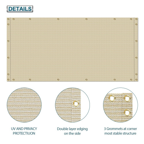Coarbor Schermo Privacy per Balcone 3'x121' Copertura per Railing Patio Deck Giardino 2