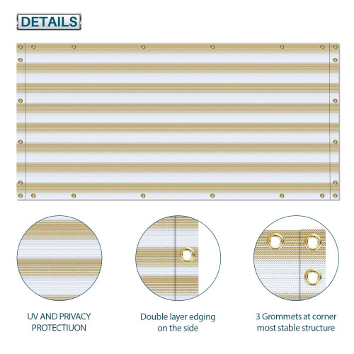 Coarbor Schermo Privacy per Balcone 3'x48' per Railing Patios, Verande e Giardini 2