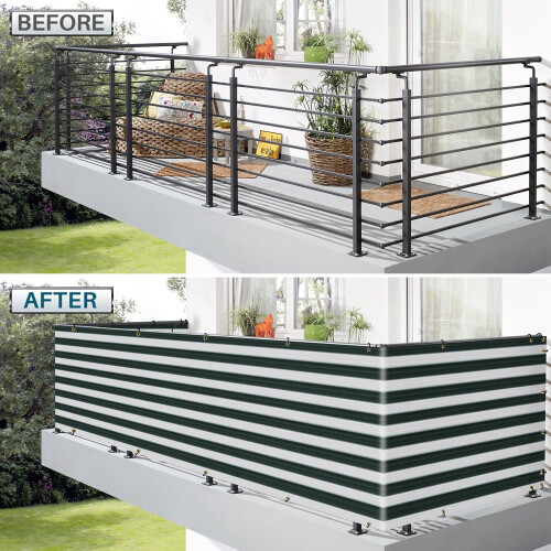 Coarbor Copertura Privacy 3'x52' per Balcone, Schermo in Rete per Privacy Esterno 1