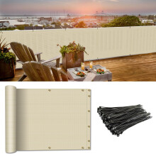 Coarbor 3'x23' Balkon Sichtschutzscreen für Balkon Terrasse Veranda Patio Garten Geländer 160GSM bis zu 90% Sichtschutz