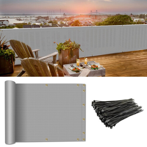 Coarbor Telo Privacy per Balcone 3'x75' Schermo Mesh per Railing Patio Giardino