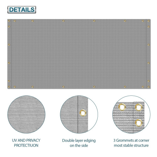 Coarbor Telo Privacy per Balcone 3'x75' Schermo Mesh per Railing Patio Giardino 2