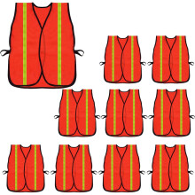 Vests de Segurança de Alta Visibilidade Zojo - 10 Peças, Tamanho Ajustável, Leve, Refletivo