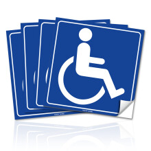 (Sada 4) Znak pro handicapovan / invalidn vozky | 6"""" x 6"""" | 4 mil Vinyl | LAMINOVAN pro extra odolnost - Samolepc nlepka - Ochrana proti UV