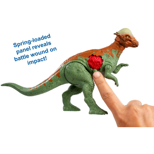 Mattel Φιγούρα Παχυκεφαλόσαυρου με Ζημιές Μάχης Jurassic World 1