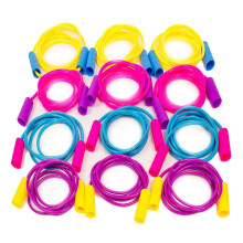 Boley Kids Jump Rope Set - 12 Pack  7ft Durable Skipping Ropes with Non-Slip Handles for Boys & Girls  Fun Outdoor Activity  Assorted Vibrant Colors