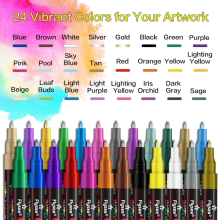 (24 Colors) Acrylic Paint Markers,12/18/24 Colors Paint Marker