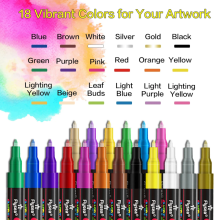 (18 Colors) Acrylic Paint Markers,12/18/24 Colors Paint Marker