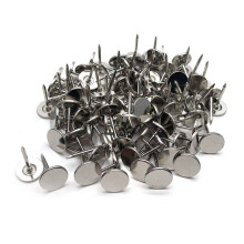Sydien 100 stuks platte kop meubelspijkers meubeldecoratie spijkers meubelspijkers punaises zilverkleurig (11 mm x 17 mm)