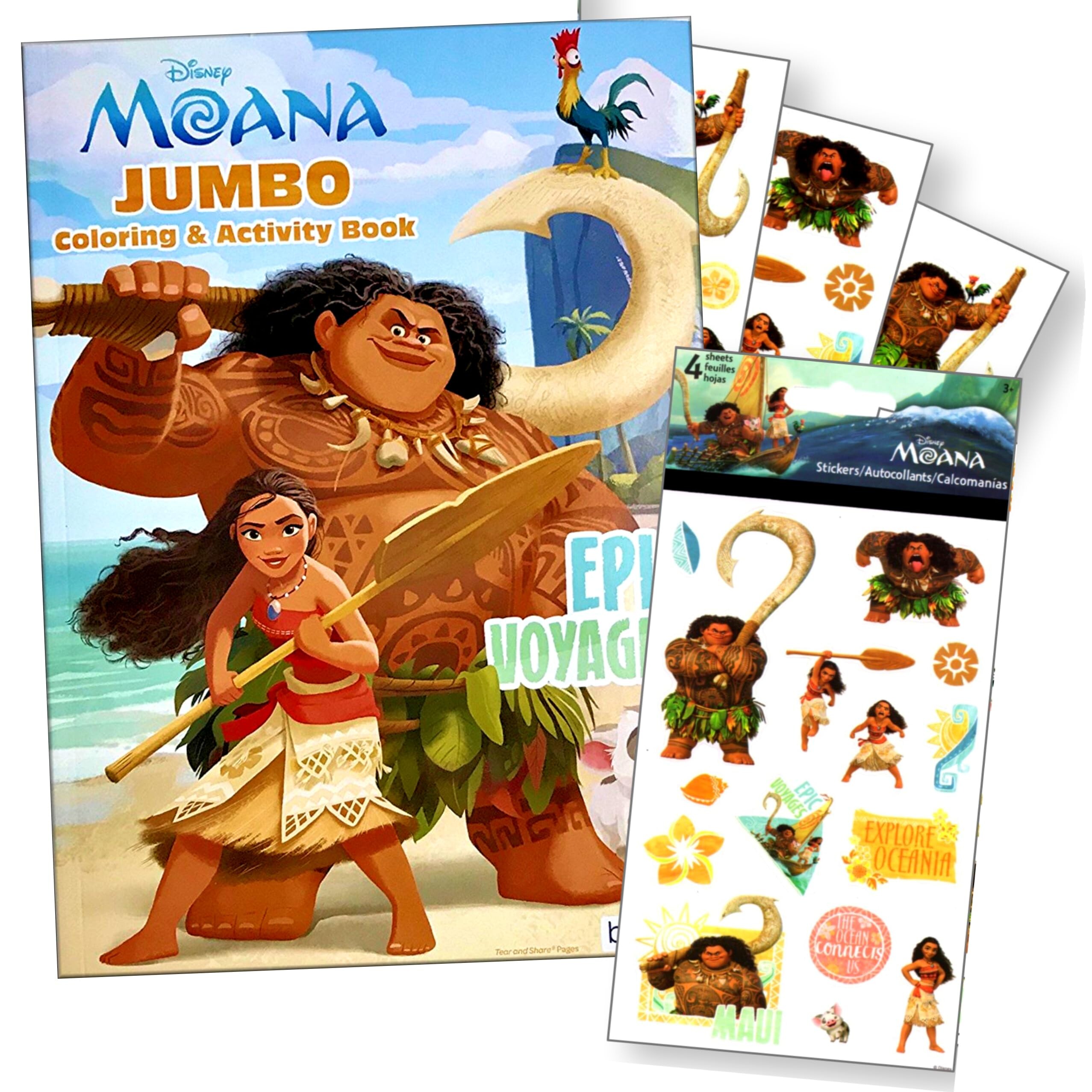 Disney Moana Coloring Books for Kids with Stickers Bundle Includes ...