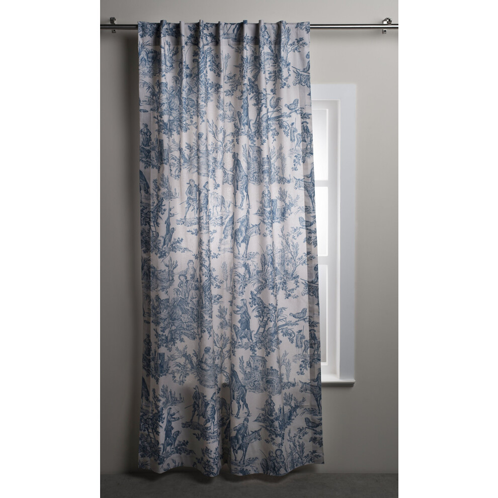 Rideau 100 % Coton Maison D'hermine - Rideau D Coratif En Denim 127 X 274 Cm - Rideaux Esth Tiques Pour Cuisine Et Chambre De Style Campagnard --image