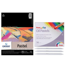 Bloc de papier pastel Canson Mi-Teintes 23 x 30 cm, couleurs assorties, 24 feuilles