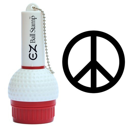 EZBallStamp Golfbold Stamp Marker (Sort Fredsskilt)