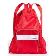 Athletico Mesh Swim Bag - Mesh Pool Bag With Wet & Dry Compartments for Swimming the Beach Camping and More (Red)