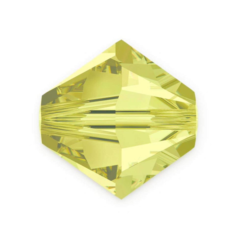50 Pezzi Adabele Austriaco 5 Mm Perline Di Cristallo Bicono Sfaccettate Giunchiglia Gialla-image