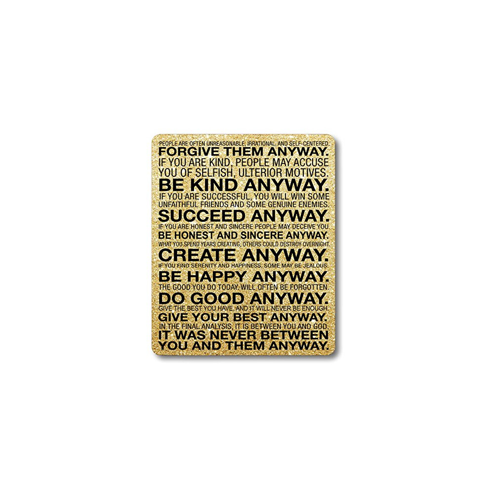 Smooffly Gaming Mouse Pad Custom Mother Teresa Anyway Quote Mouse Pad 9.5 X 7.9 Inch (240Mmx200mmx3mm) 5904475346388