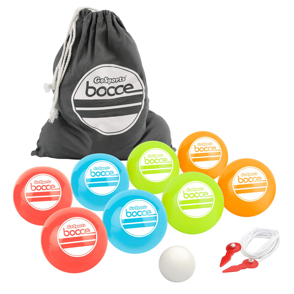 GoSports 90 mm Soft Bocce Set Includes 8 Weighted Balls  Pallino and Case  Play Indoors or Outdoors