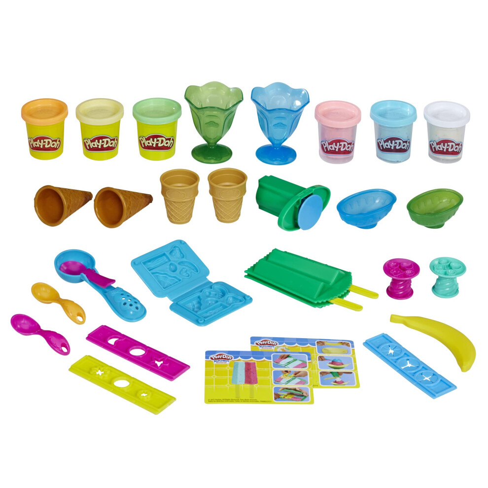 Play-Doh Kitchen Creations - Set Di Cibo Da Gioco Per Feste Di Gelato Con 6 Colori Play-Doh Da 2 Once (Esclusiva Amazon)