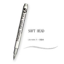 (Silver) Soft Head Metal Colored Craft Pen Greeting card si