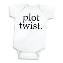 Bump and Beyond Designs Baby-Boys Surprise Graviditetsmeddelelse til bedstefor?ldre Plot Twist Leotard Hvid 0-3 m?neder