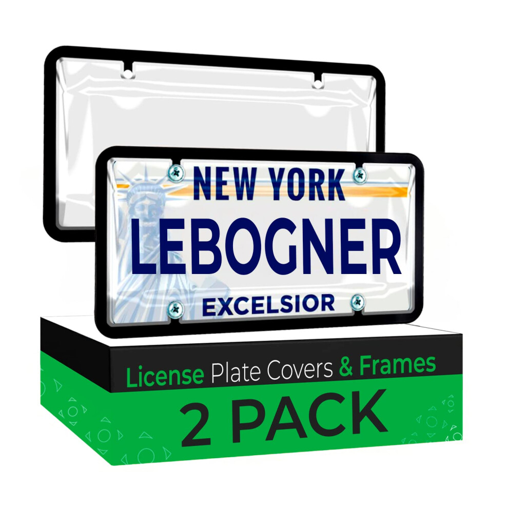 Lebogner Car License Plates Shields And Frames Combo 2 Pack Clear Bubble Design Novelty Plate Covers To Fit Any Standard Us Plates Unbreakable Frame 648676935945