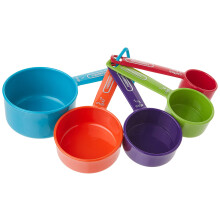 Farberware Professional plastov    odmerky s ly   ickami na k   vu, sada 5 kusov, farby sa m   u l   it