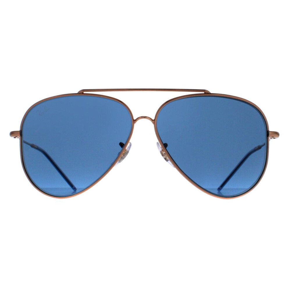 Ray-Ban Sunglasses Aviator Reverse - Rose Gold Frame Blue Lenses 59-11, RBR0101S - Image 5