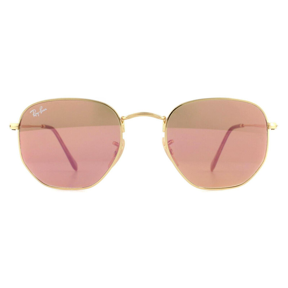 Ray-Ban Sunglasses RB3548N Hexagonal 001/Z2 Gold Copper Flash Mirror