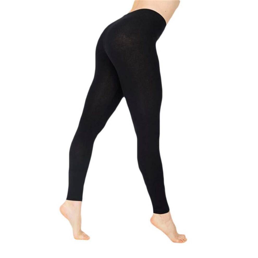 (black, XXXXL) (M-4XL) Women Stretchy Leggings Solid Color Pencil Pants High Waist Slim Tights Trousers