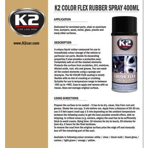 K2 Colorflex K2 Color Flex Blue Plastic Peelable Rubber Skin Spray Can Paint Aerosol ...