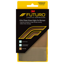 FUTURO Ultra Sheer Kniekousen voor Dames Nude 71061EN Large Medium (15-20 mm/Hg)