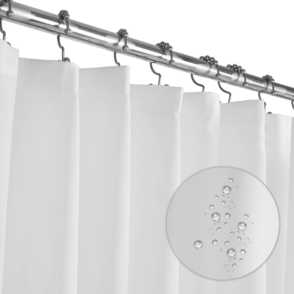 Rideau de douche en tissu LiBa, blanc, tr   s r   sistant, style h   tel, hydrofuge, doux, lavable en machine, 183 x 183 cm (blanc)