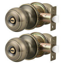 Probrico Privatlås Dörrknoppar Inre Sovrum Badrum Antik Brons Rund Kula Nyckellös Låssats 2-Pack