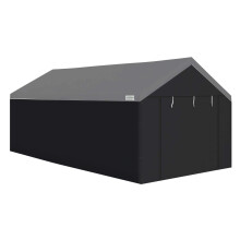 Parois Durables Caravan Canopy Domain 10 x 20 Pieds pour Garage Carport Tente Voiture avec Portes à Glissière, Noir
