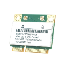 BE200 WiFi 7 Card BE200HMW para Bluetooth 5.4 Tri Band 2.4G/5G/6GHz Adaptador de Rede Sem Fio PC Windows10/11 WiFi6E
