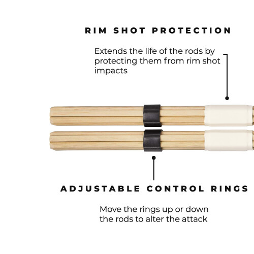 Meinl Stick & Brush Heavy Multi-Rod Bundle Sticks with Solid Thick Har 2
