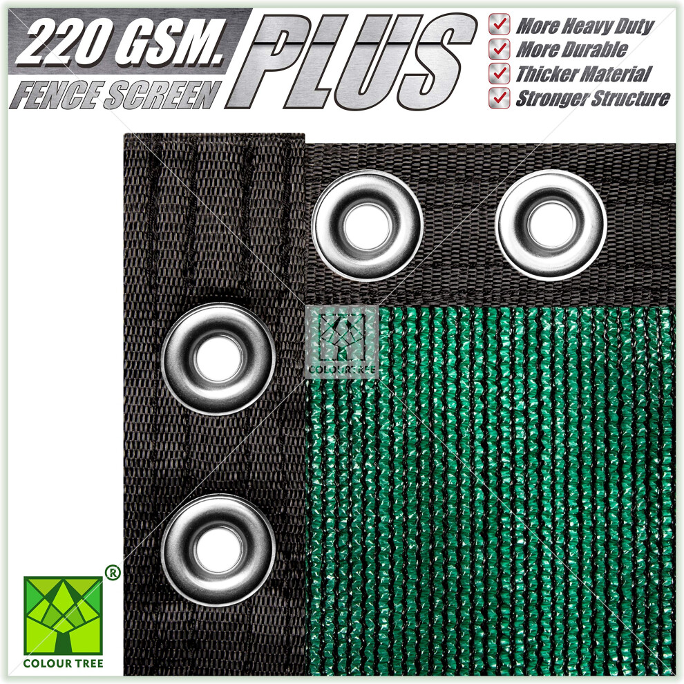 Brise-vue ColourTree Plus extra robuste pour cl   ture - Qualit    commerciale 220 g/m    - Robuste - Garantie 3 ans (6 pi x 50 pi, vert)