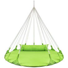 Sorbus 56 Stylish Hanging Swing Nest Premium Cotton Double Hammock Daybed Saucer Swing Lounger 264lbs Spinner Swing wPill