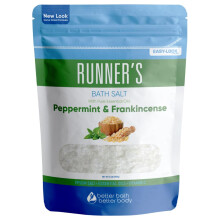 Sale da bagno Runner's da 32 once di sale Epsom con oli essenziali naturali di menta piperita, incenso, limone, cipresso, tea tree e citronella,