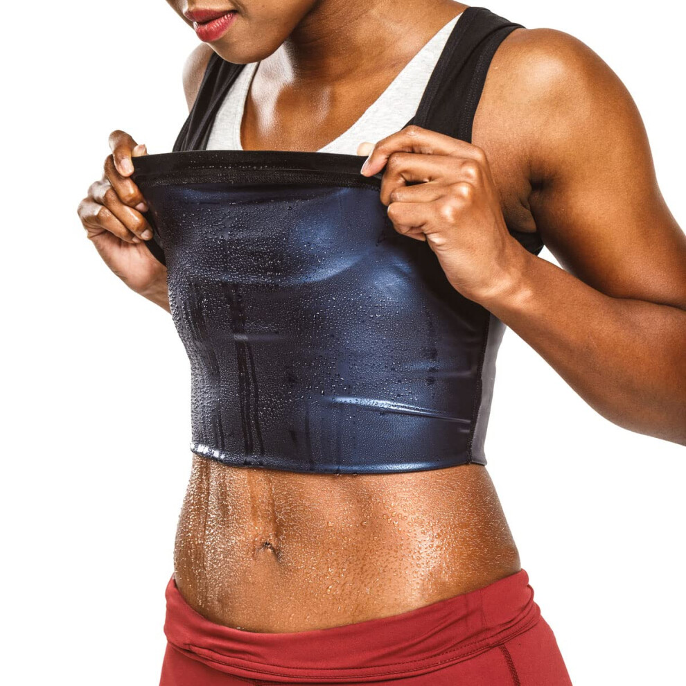 Sweat Shaper D   bardeur d'entra   nement haut de gamme pour femme, gilet de sauna amincissant en polym   re (L-XL, noir)