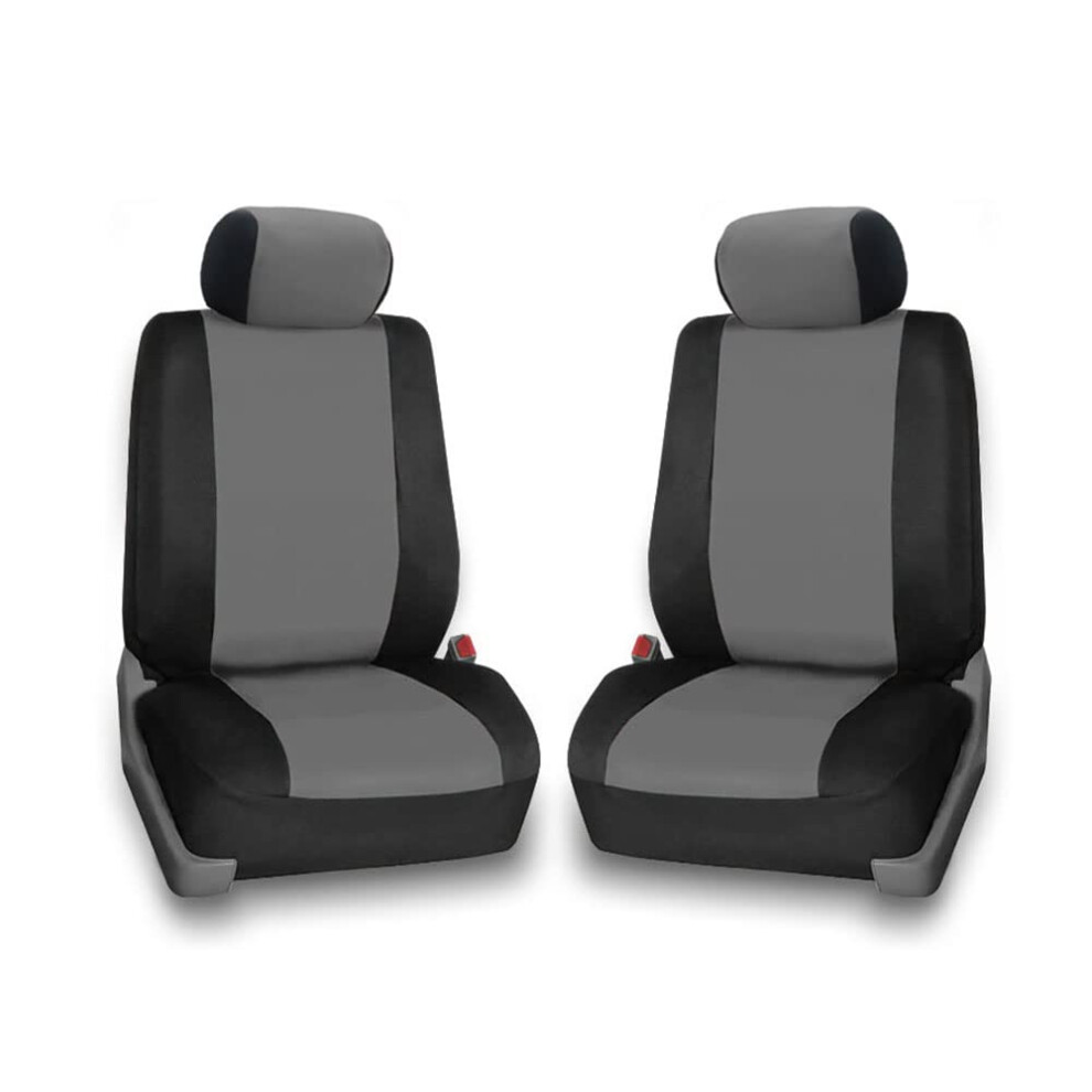 Carscover Custom Fit 2015-2018 Ford F150 F250 F350 Pickup Truck Neoprene Car Front Seat Covers & Sides Driver & Passenger Cover Gray/Black 709870733222