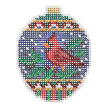 Ornamento em Ponto Cruz Contado Beads Cardeal Carmesim Mill Hill 2018 MH211816