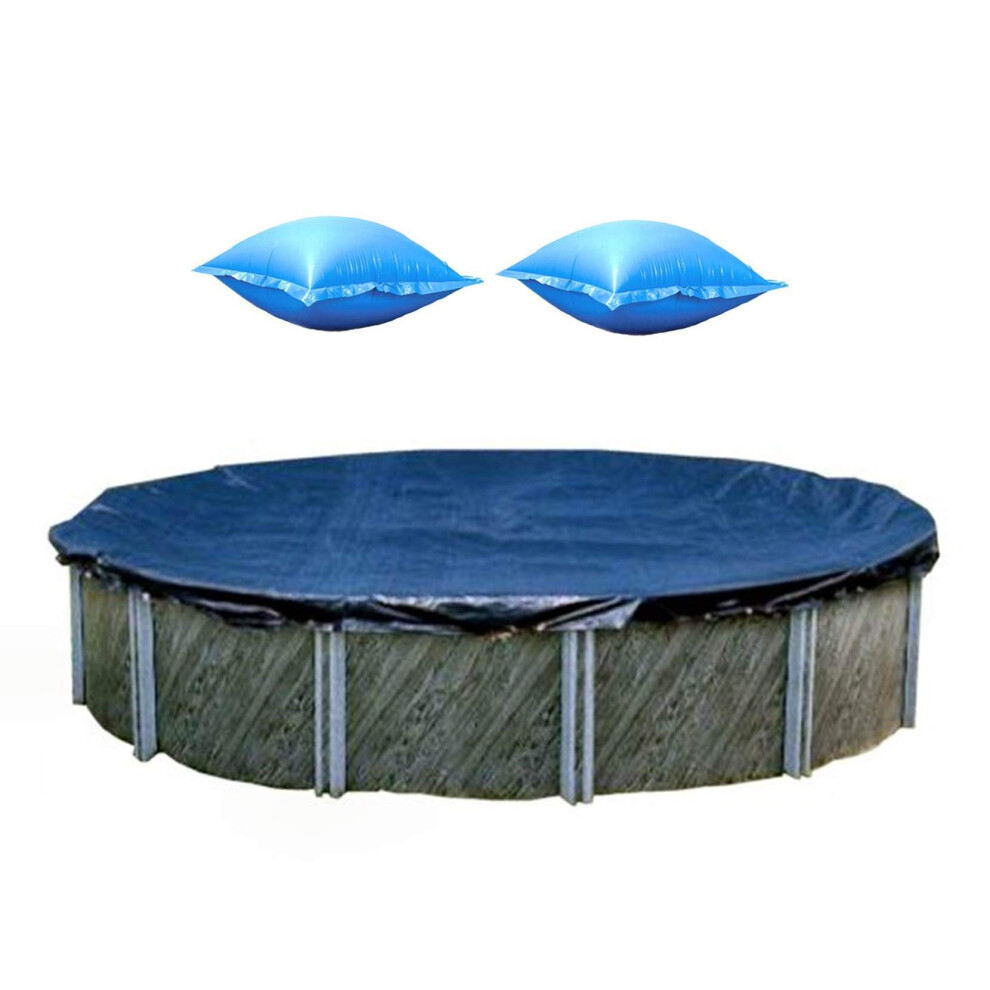 Housse de piscine ronde Swimline de 5,5 m + coussin d'air de fermeture hivernal 10 x 10 cm (lot de 2)