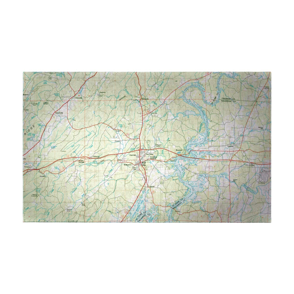 Felpudo Con Mapa N Utico Del Lago Logan Martin, Alabama, Betsy Drake DM977, 18 X 24 Pulgadas-image